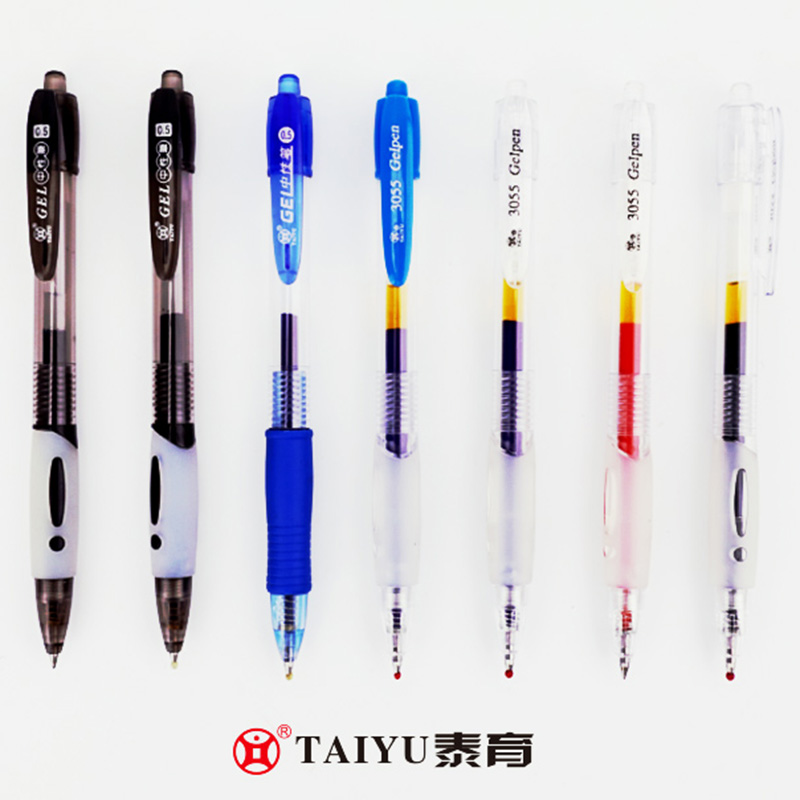สำนักงานใช้ปากกาเจลกดสไตล์เรียบง่ายปากกาเจลสี Costomized 3055