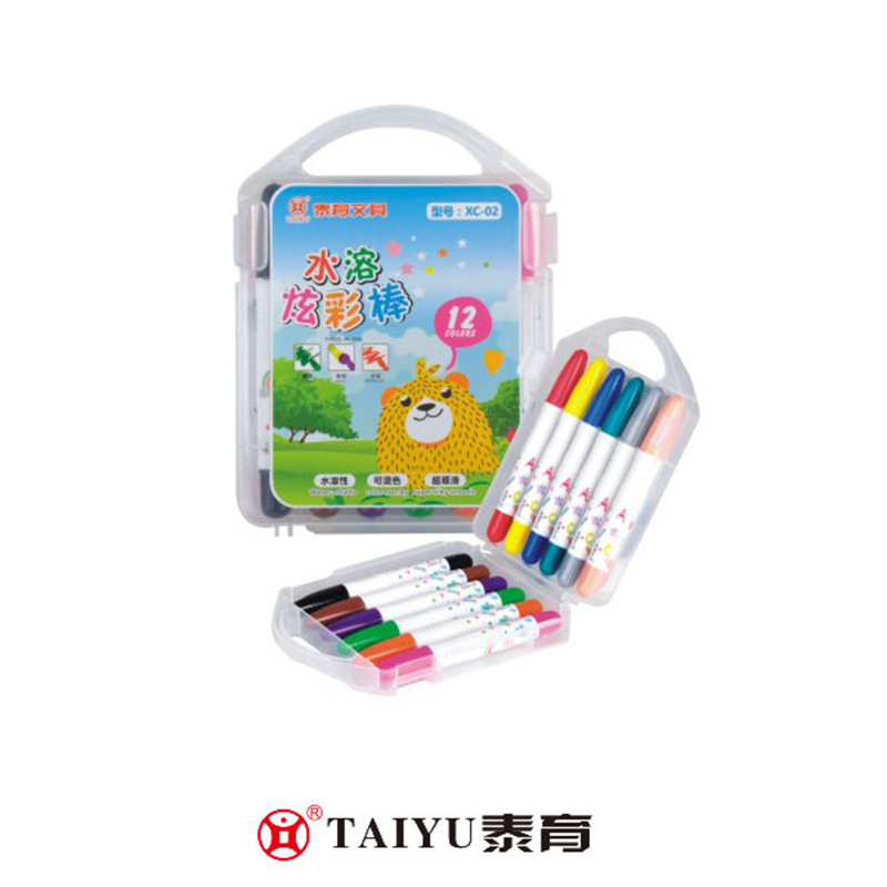 นักเรียนใช้ดินสอสีในกล่อง Pp แท่งกลิตเตอร์ที่ละลายน้ำได้ Crayon-XC 02