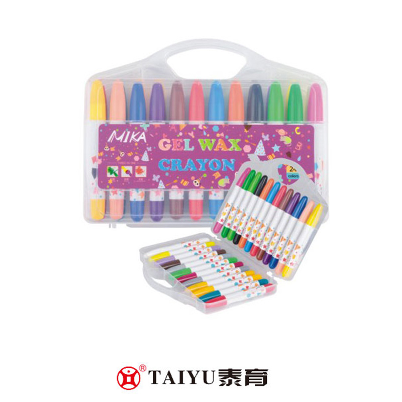 นักเรียนใช้ดินสอสี 24 สีในกล่อง PP Smooth Painting Crayon-XC 02