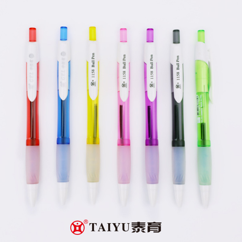 ปากกาลูกลื่นสำหรับใช้ในสำนักงานพร้อมที่ใส่ปากกาสีใส Roll Ball Pen 1158